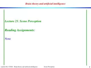 Brain theory and artificial intelligence