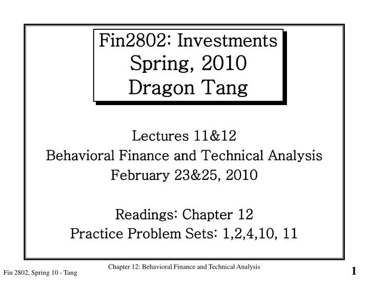 fin2802 investments spring 2010 dragon tang