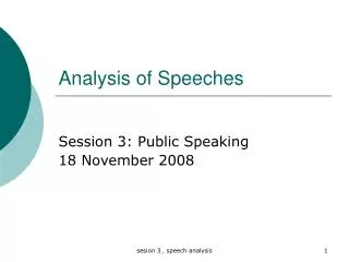 Analysis of Speeches