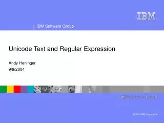 Unicode Text and Regular Expression