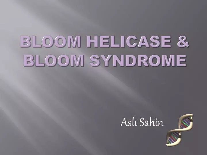 bloom helicase bloom syndrome