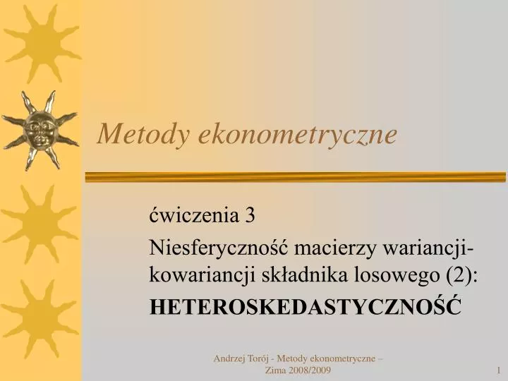 metody ekonometryczne