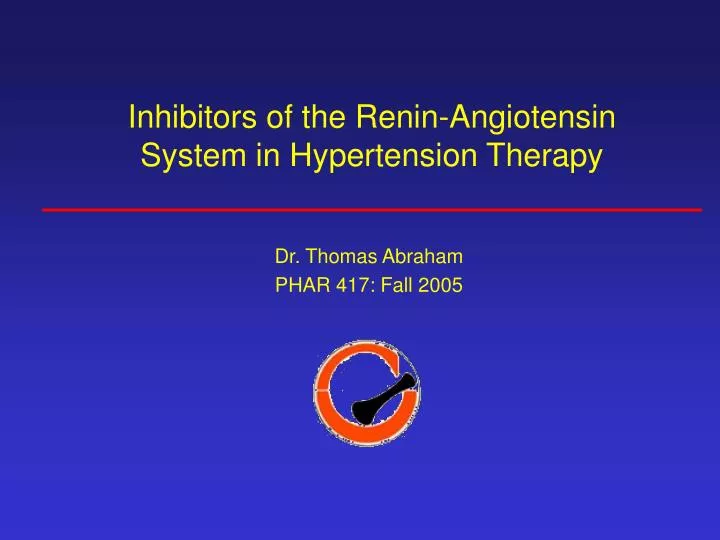 inhibitors of the renin angiotensin system in hypertension therapy