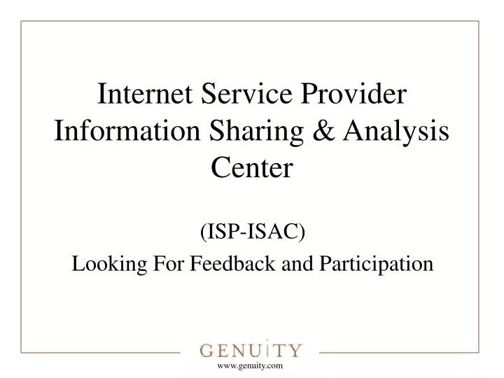internet service provider information sharing analysis center