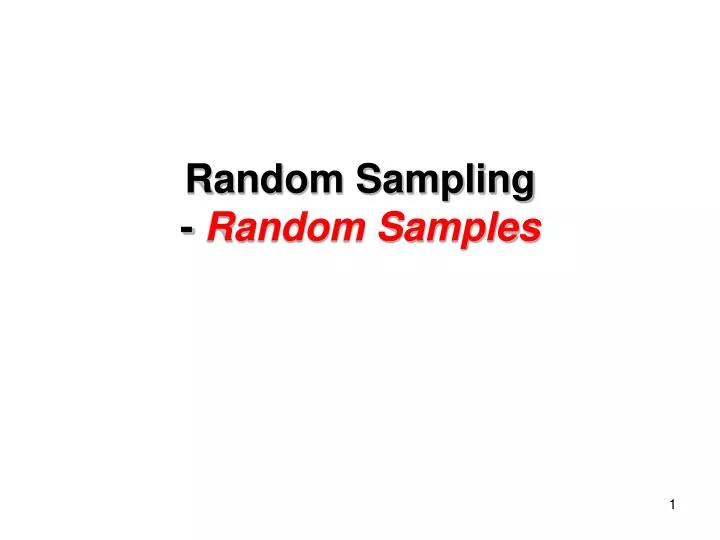 random sampling random samples