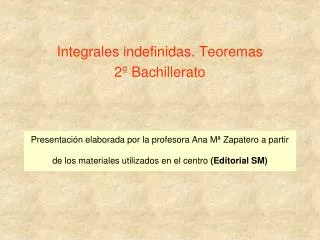 Presentación elaborada por la profesora Ana Mª Zapatero a partir de los materiales utilizados en el centro (Editorial S