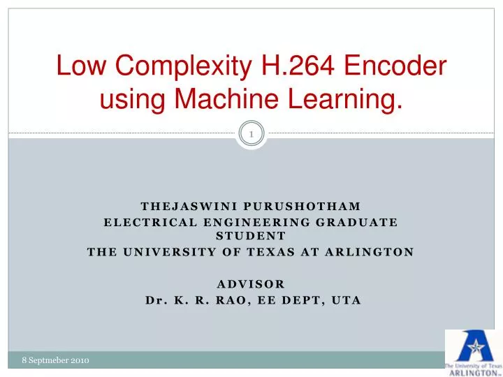 low complexity h 264 encoder using machine learning