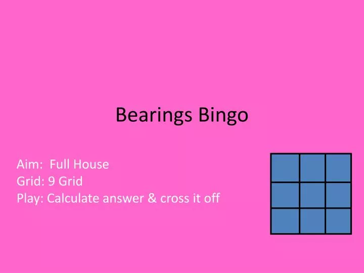 bearings bingo