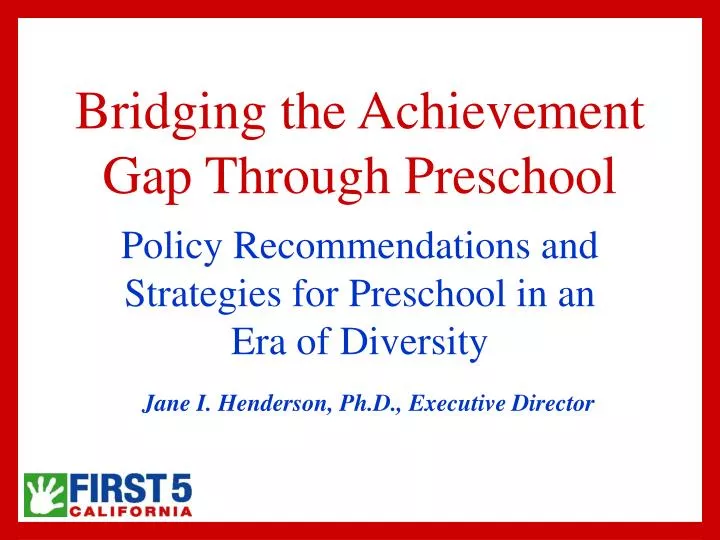 bridging the achievement gap through preschool