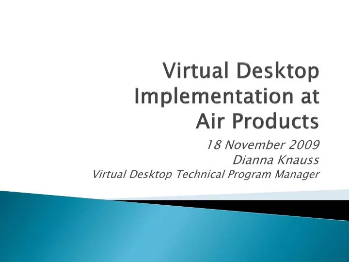 virtual desktop implementation at air products