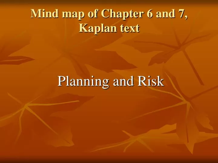 planning and risk