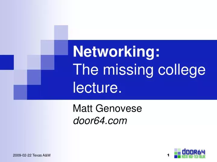 networking the missing college lecture
