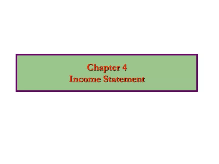 chapter 4 income statement