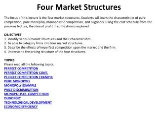 Four Market Structures