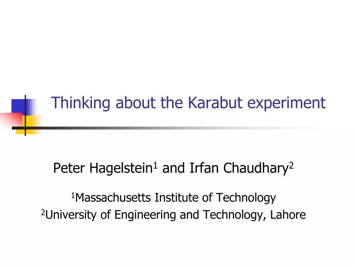 thinking about the karabut experiment