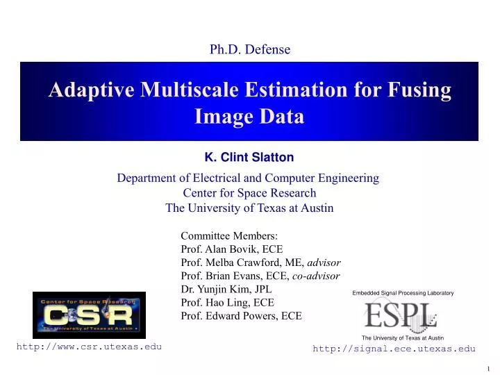 adaptive multiscale estimation for fusing image data