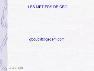 les metiers de cro