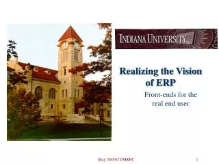 Realizing the Vision of ERP Front-ends for the real end user