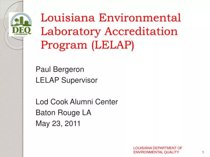 louisiana environmental laboratory accreditation program lelap