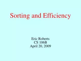 Sorting and Efficiency