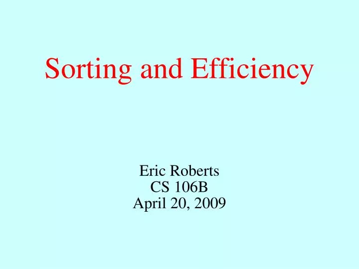 sorting and efficiency