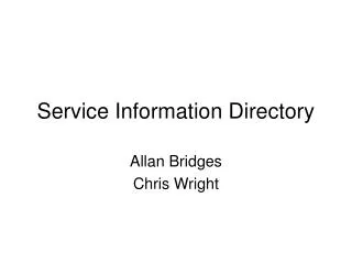Service Information Directory