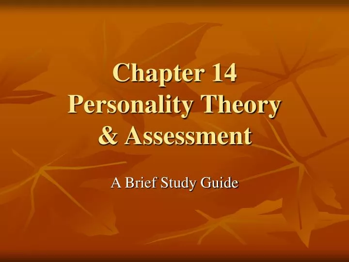 chapter 14 personality theory assessment
