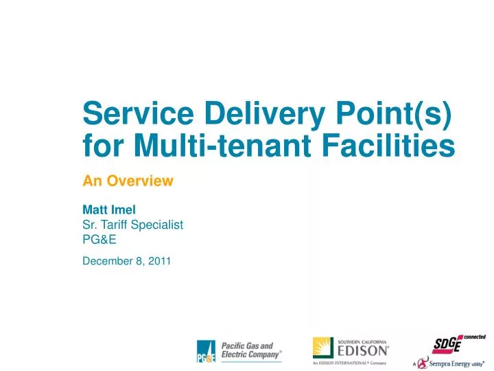 service delivery point s for multi tenant facilities