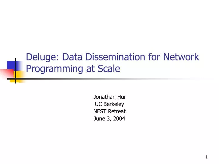 deluge data dissemination for network programming at scale