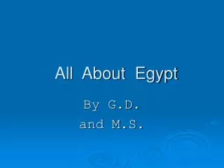 All About Egypt