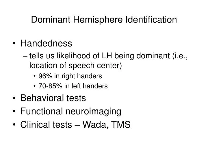 dominant hemisphere identification