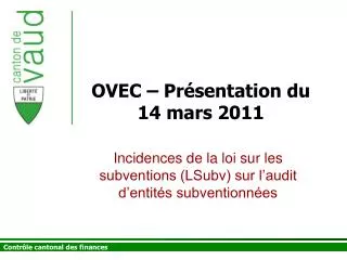 OVEC – Présentation du 14 mars 2011