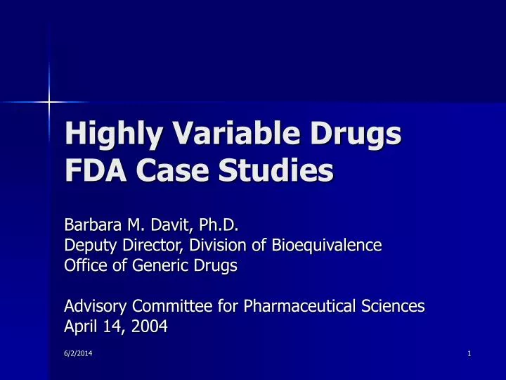 highly variable drugs fda case studies