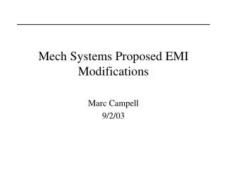 Mech Systems Proposed EMI Modifications