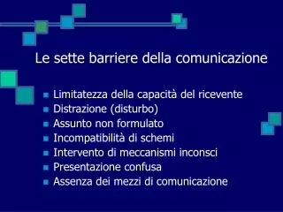 Le sette barriere della comunicazione