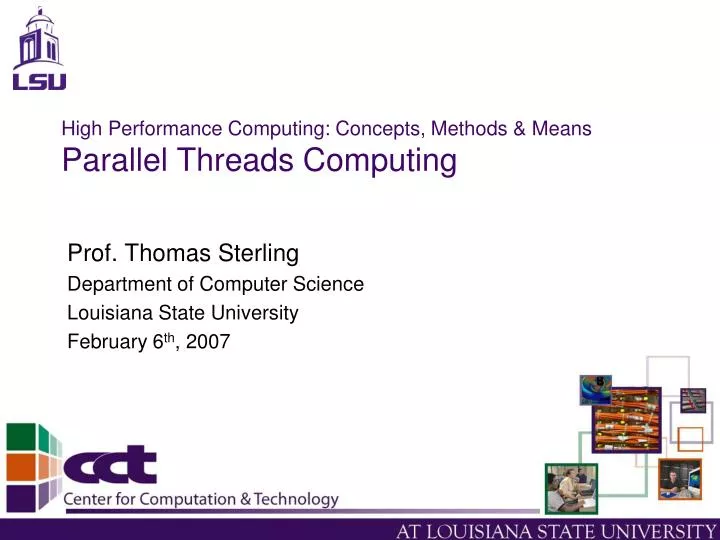high performance computing concepts methods means parallel threads computing