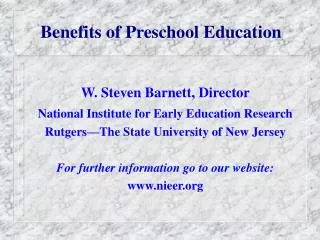 Benefits of Preschool Education