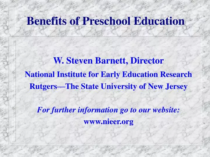benefits of preschool education