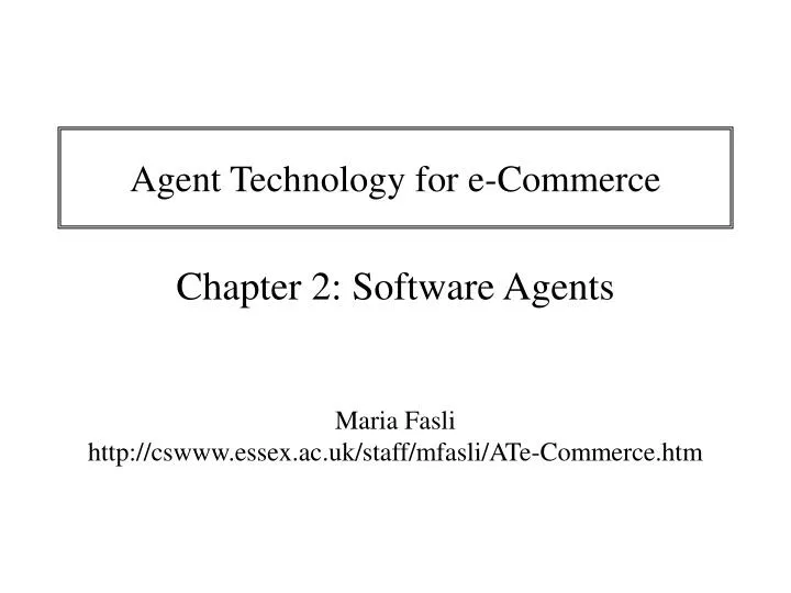 agent technology for e commerce