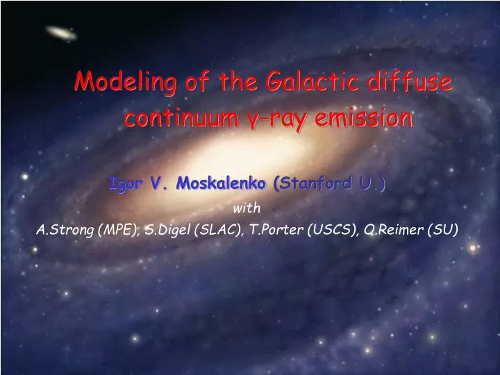 modeling of the galactic diffuse continuum ray emission