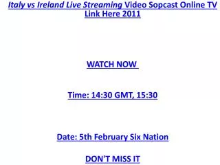 HQD RUGBY TV>>> Italy vs Ireland Live Streaming Six Nations