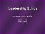 Leadership Ethics - slide 1