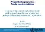 Prequalification programme: Priority essential medicines - slide 1