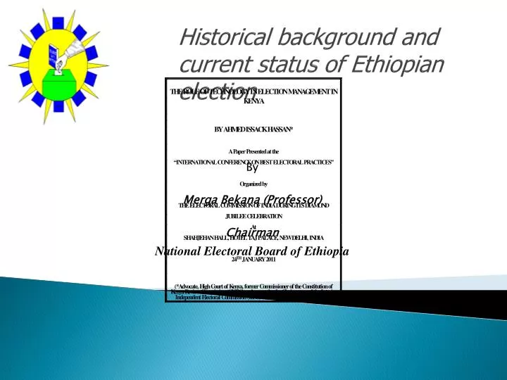 historical background and current status of ethiopian election