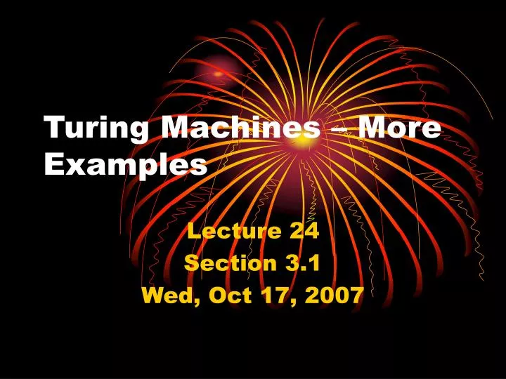 turing machines more examples