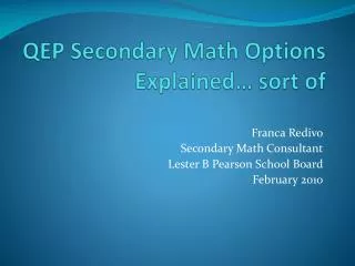 QEP Secondary Math Options Explained… sort of