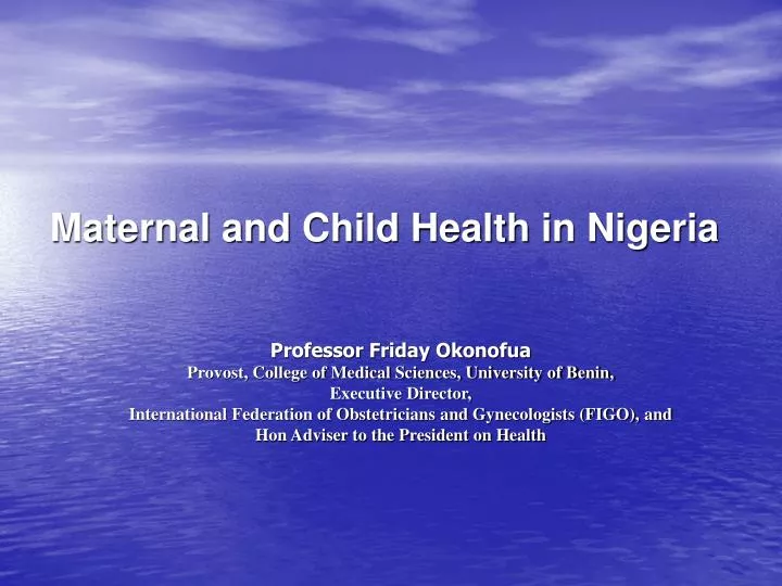 maternal and child health in nigeria