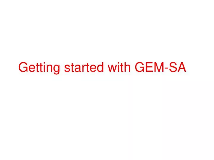 getting started with gem sa