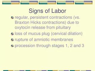 Signs of Labor