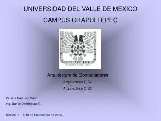 UNIVERSIDAD DEL VALLE DE MEXICO CAMPUS CHAPULTEPEC